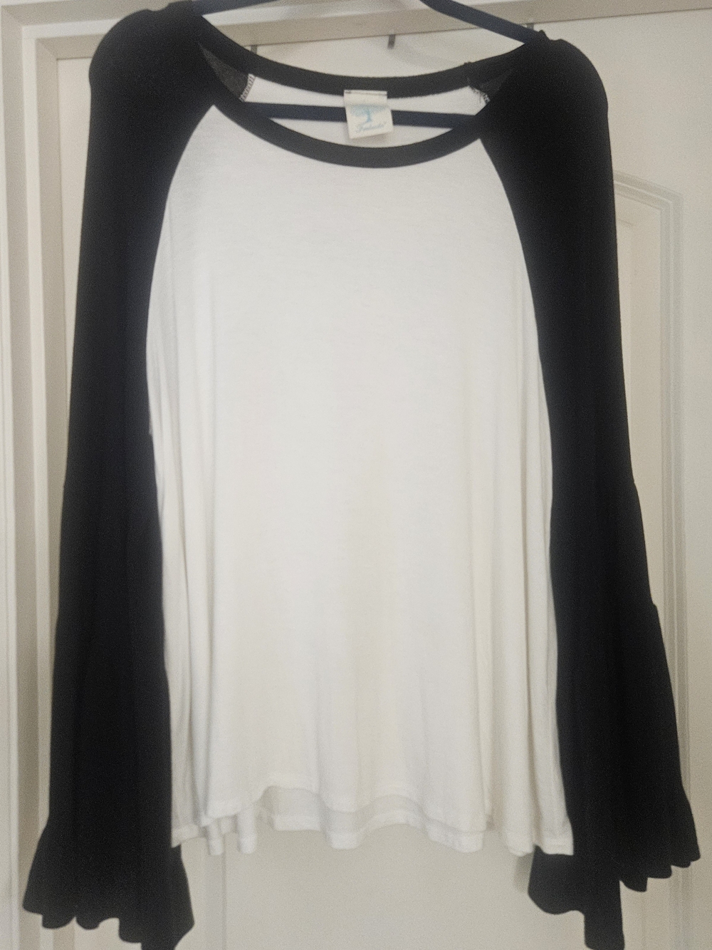 Freeloader Black and White Raglan Long-Sleeve Tee